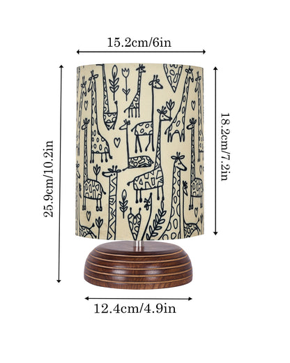 Modern Zen Wooden Lampshade Nightstand Lamps, Antique Base E27 Creative Reading Bedside Lamps Ideal for Bedroom, Pebble, Bird Cylinder