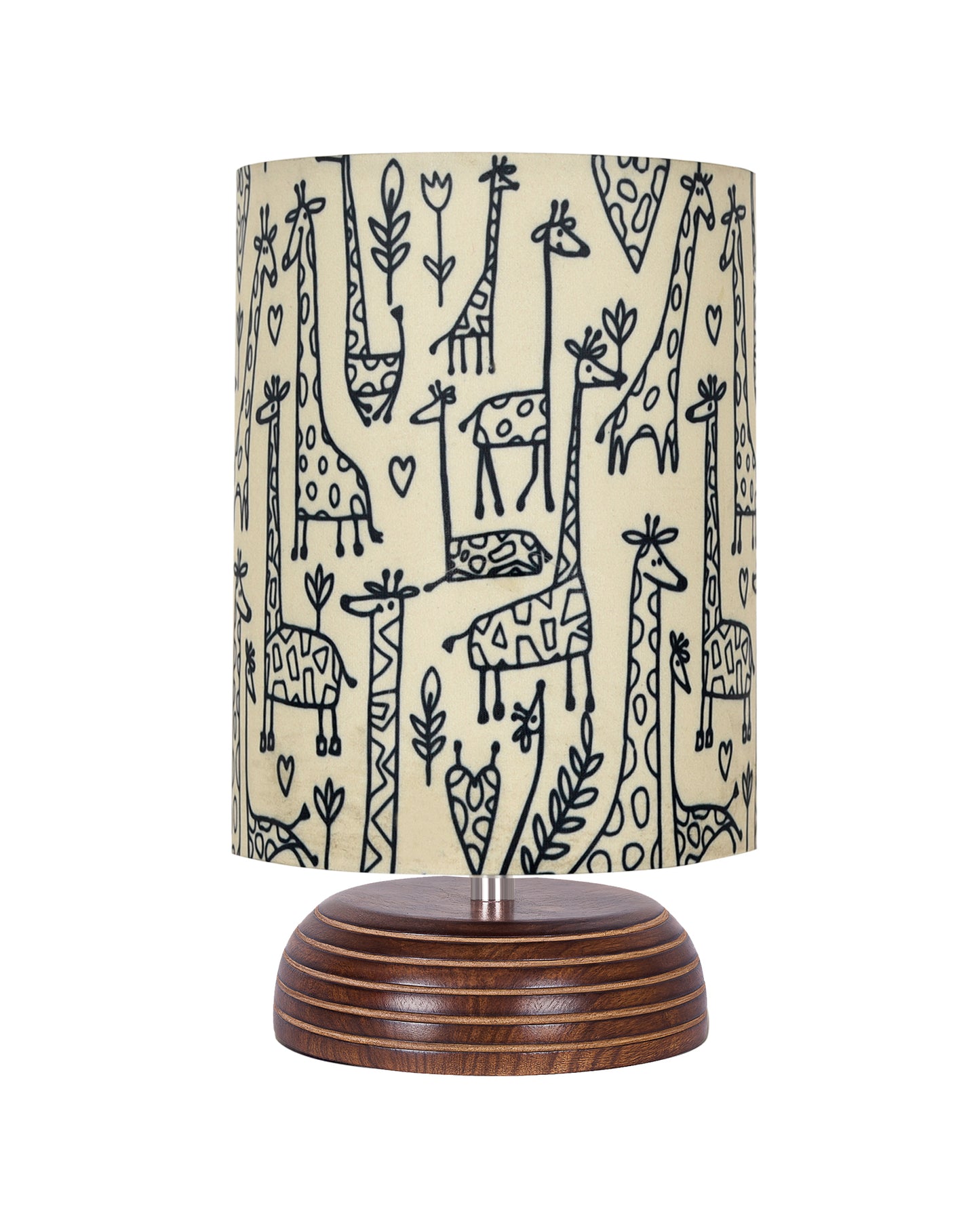 Modern Zen Wooden Lampshade Nightstand Lamps, Antique Base E27 Creative Reading Bedside Lamps Ideal for Bedroom, Pebble, Bird Cylinder