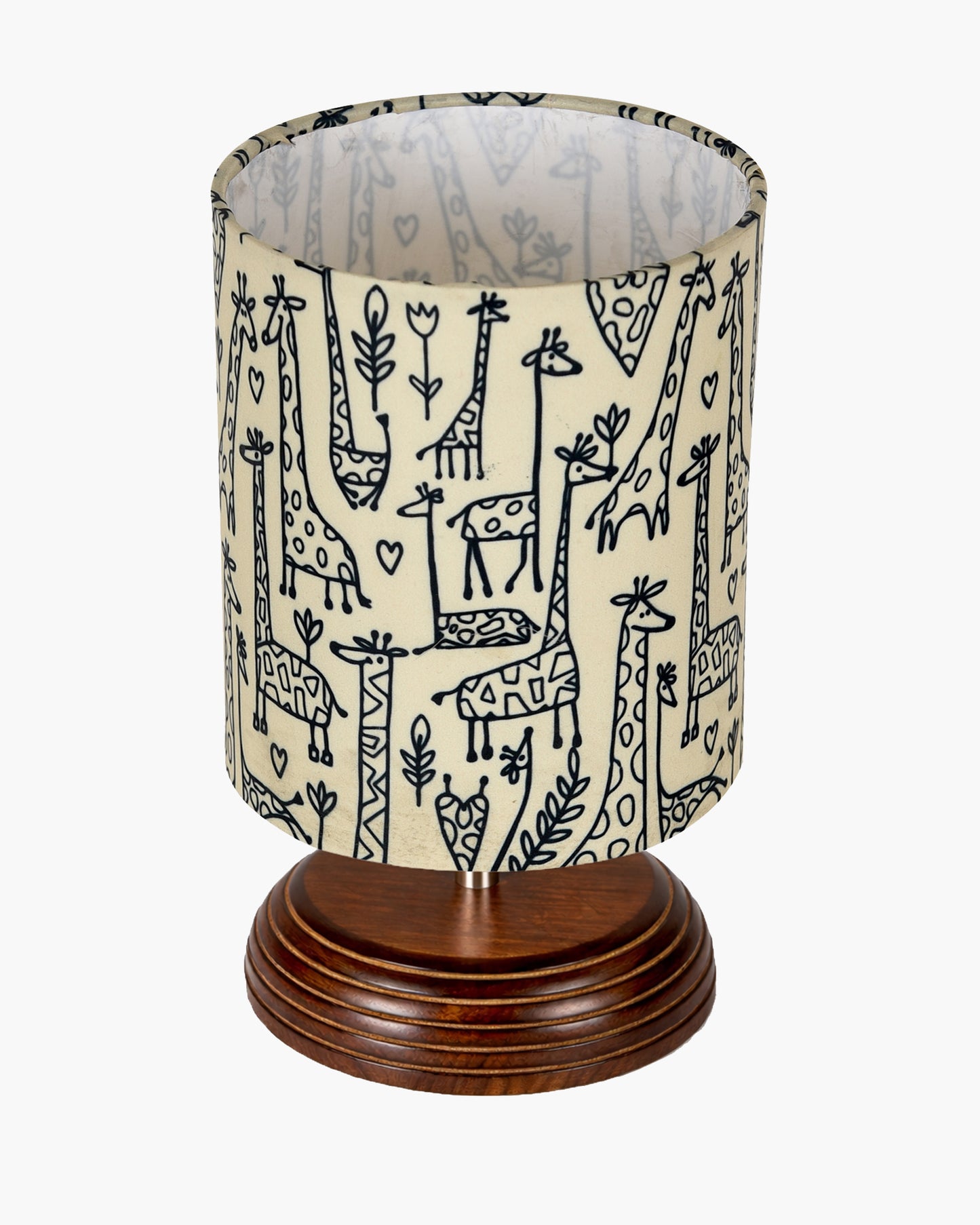 Modern Zen Wooden Lampshade Nightstand Lamps, Antique Base E27 Creative Reading Bedside Lamps Ideal for Bedroom, Pebble, Bird Cylinder