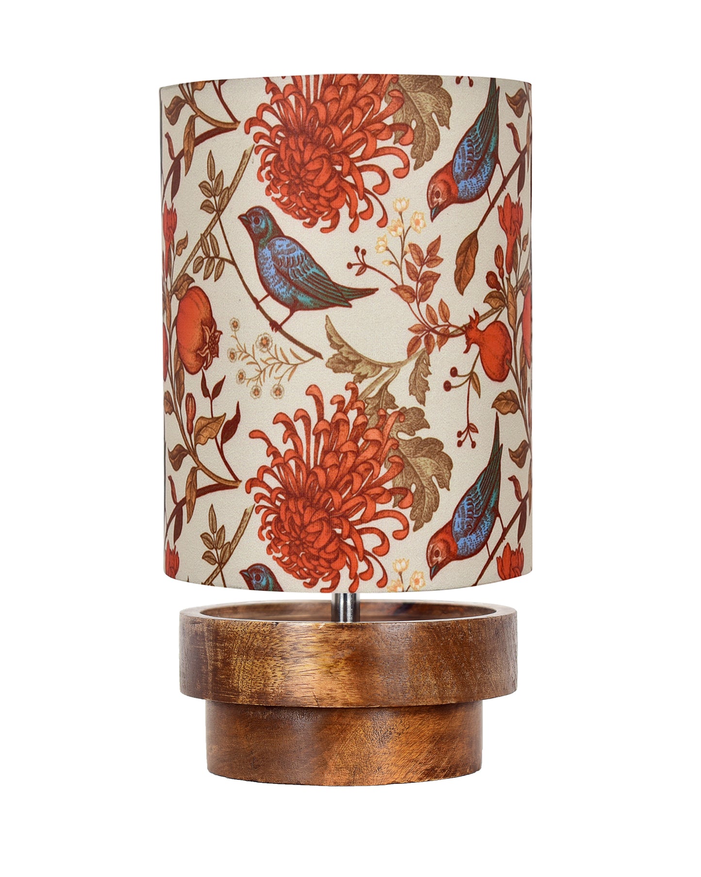 Modern Zen Wooden Lampshade Nightstand Lamps, Antique Base E27 Creative Reading Bedside Lamps Ideal for Bedroom, Concentric, Bird Cylinder
