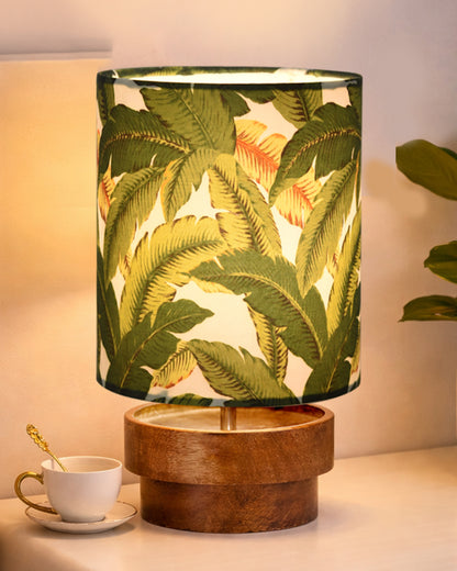 Modern Zen Wooden Lampshade Nightstand Lamps, Antique Base E27 Creative Reading Bedside Lamps Ideal for Bedroom, Concentric, Bird Cylinder