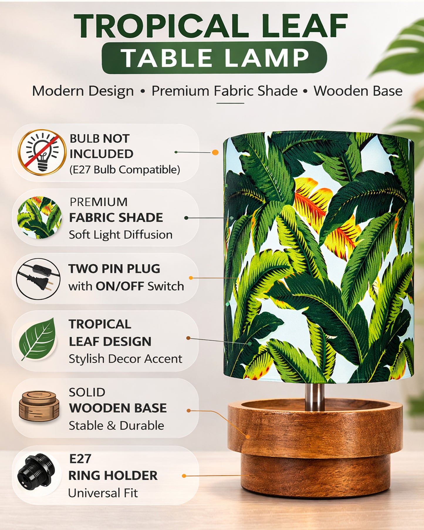 Modern Zen Wooden Lampshade Nightstand Lamps, Antique Base E27 Creative Reading Bedside Lamps Ideal for Bedroom, Concentric, Bird Cylinder