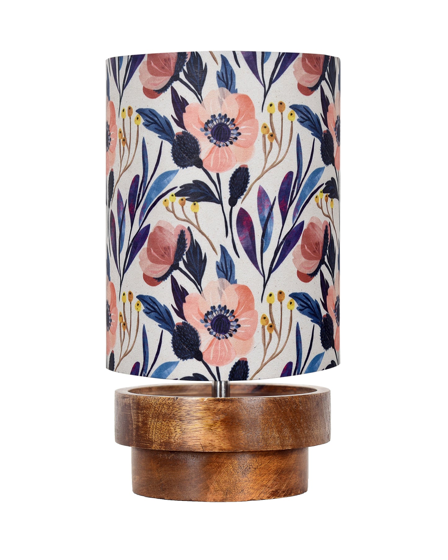 Modern Zen Wooden Lampshade Nightstand Lamps, Antique Base E27 Creative Reading Bedside Lamps Ideal for Bedroom, Concentric, Bird Cylinder