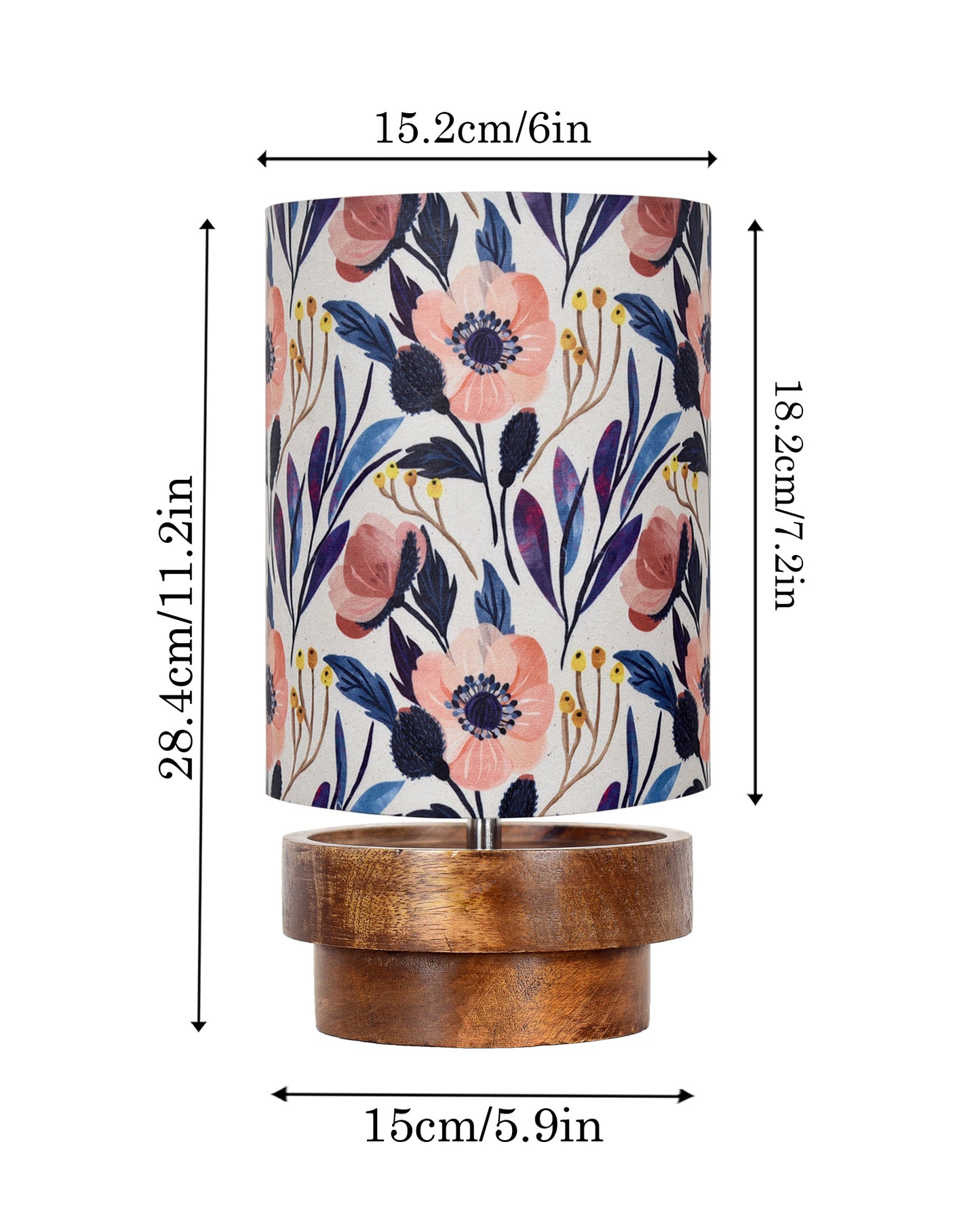 Modern Zen Wooden Lampshade Nightstand Lamps, Antique Base E27 Creative Reading Bedside Lamps Ideal for Bedroom, Concentric, Bird Cylinder
