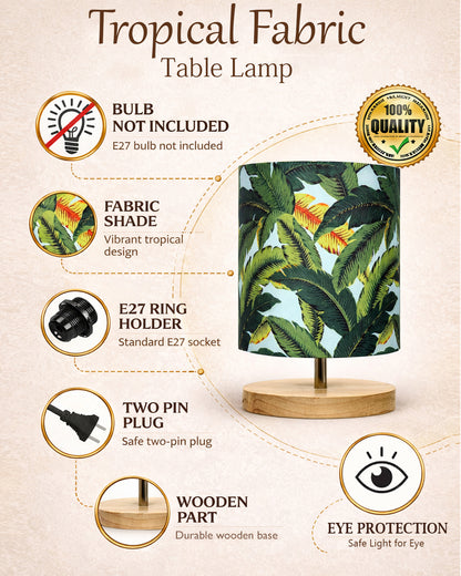 Pine Table Lamp-Wooden Bedside Lamp Simple Bedroom Light Linen Shade Mini Desk Lamp Nightstand Lamp for Bedroom,Living Room,Gift, Bird Cylinder