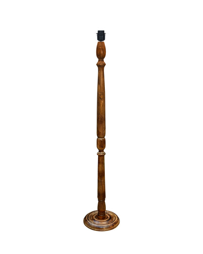 Rustic Wood Floor Lamp in Walnut Brown with Multicolor Fabric Lamp Shade | Light Decoration for Home Corner | Living Room & Bedroom Bedside Floor Lamp, Antique Floor Light, Hurricane, Bird