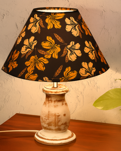 Mid Century Single Table Lamp for Living Room Farmhouse Linen Bedside Lamps for Bedroom Kids Room Dorm Office Mini-Guard, Whitewash, Birds Cone