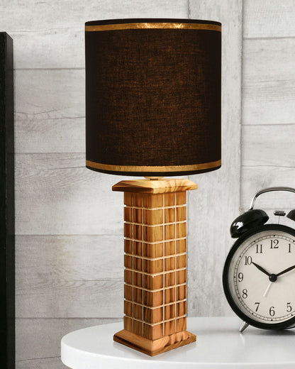 Rustic Beige Table Lamp New York Skyline with Fabric Shade, Table Light, Home Décor, Office, Gift, Jute Drum
