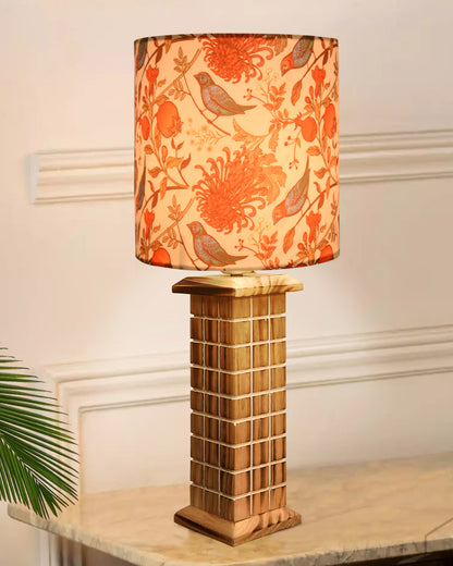 Rustic Beige Table Lamp New York Skyline with Fabric Shade, Table Light, Home Décor, Office, Gift, Jute Drum