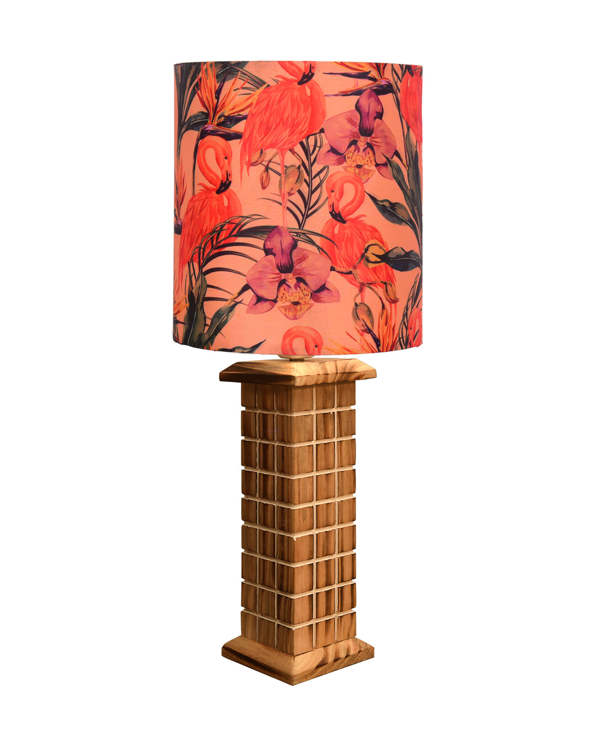 Rustic Beige Table Lamp New York Skyline with Fabric Shade, Table Light, Home Décor, Office, Gift, Jute Drum
