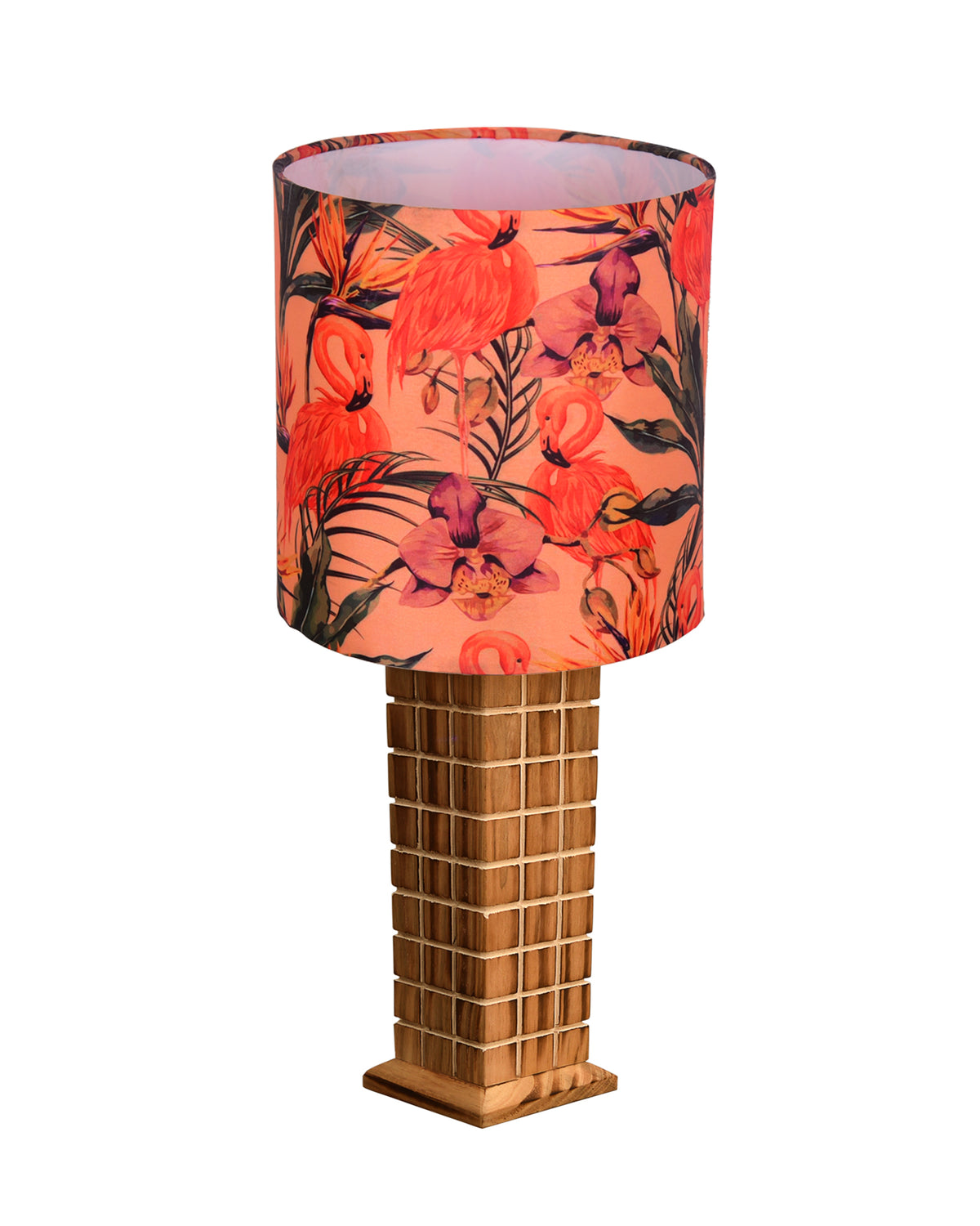 Rustic Beige Table Lamp New York Skyline with Fabric Shade, Table Light, Home Décor, Office, Gift, Jute Drum