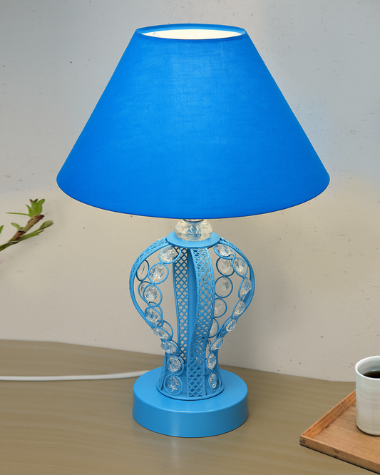 Modern Round Small Crystal Table Lamp,Contemporary Bedroom Bedside Nightstand Lamp,Desk Globe Lamp for Living Room Girls Kids Room, Goglet, White Cone
