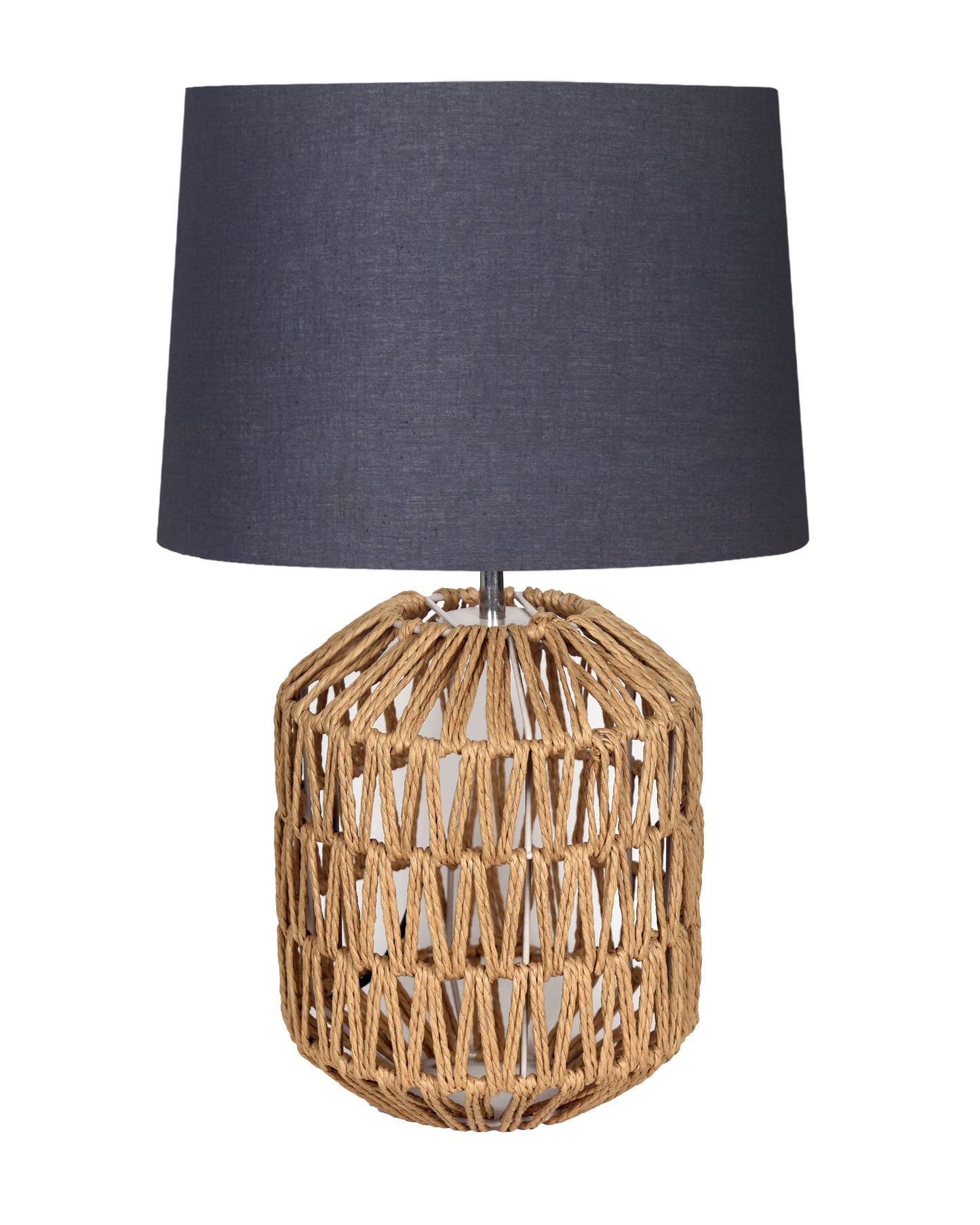 Seagrass Weave Table Lamp Coastal Cottage Bedside Desk Nightstand Lamp for Bedroom Living Room Office College Bookcase Natural Handmade Oval, Bird Drum