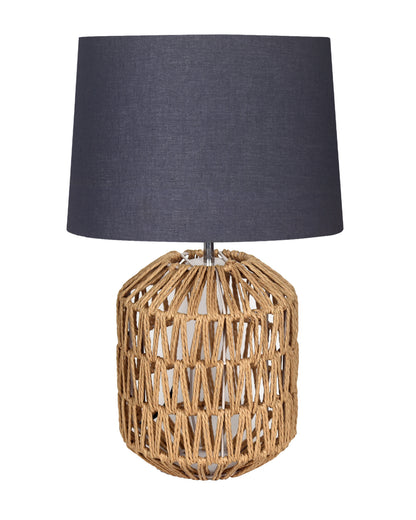 Seagrass Weave Table Lamp Coastal Cottage Bedside Desk Nightstand Lamp for Bedroom Living Room Office College Bookcase Natural Handmade Oval, Bird Drum