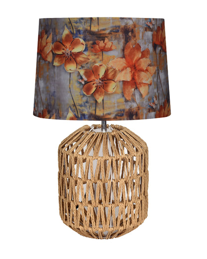 Seagrass Weave Table Lamp Coastal Cottage Bedside Desk Nightstand Lamp for Bedroom Living Room Office College Bookcase Natural Handmade Oval, Bird Drum