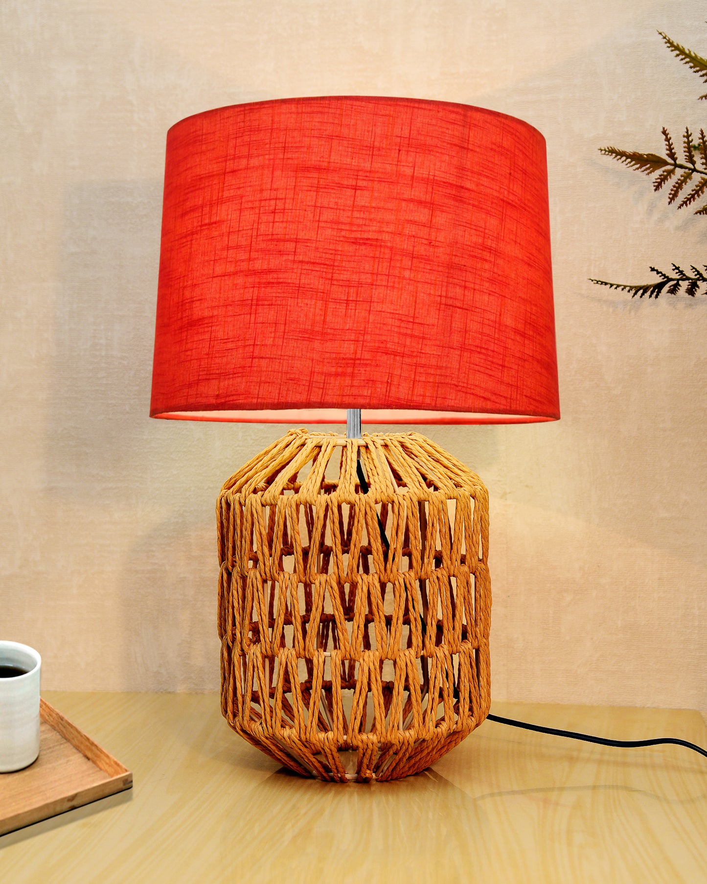 Seagrass Weave Table Lamp Coastal Cottage Bedside Desk Nightstand Lamp for Bedroom Living Room Office College Bookcase Natural Handmade Oval, Bird Drum