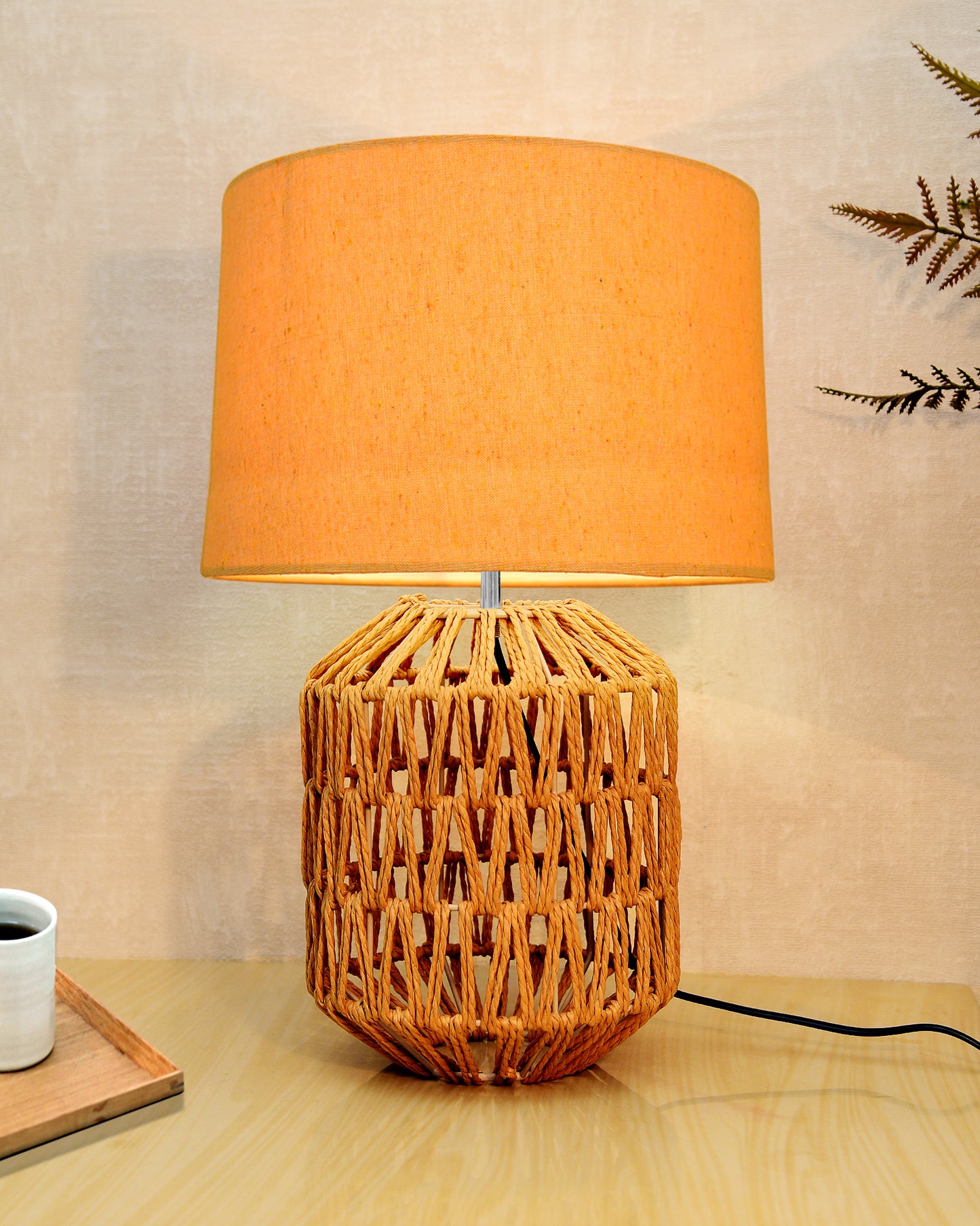Seagrass Weave Table Lamp Coastal Cottage Bedside Desk Nightstand Lamp for Bedroom Living Room Office College Bookcase Natural Handmade Oval, Bird Drum