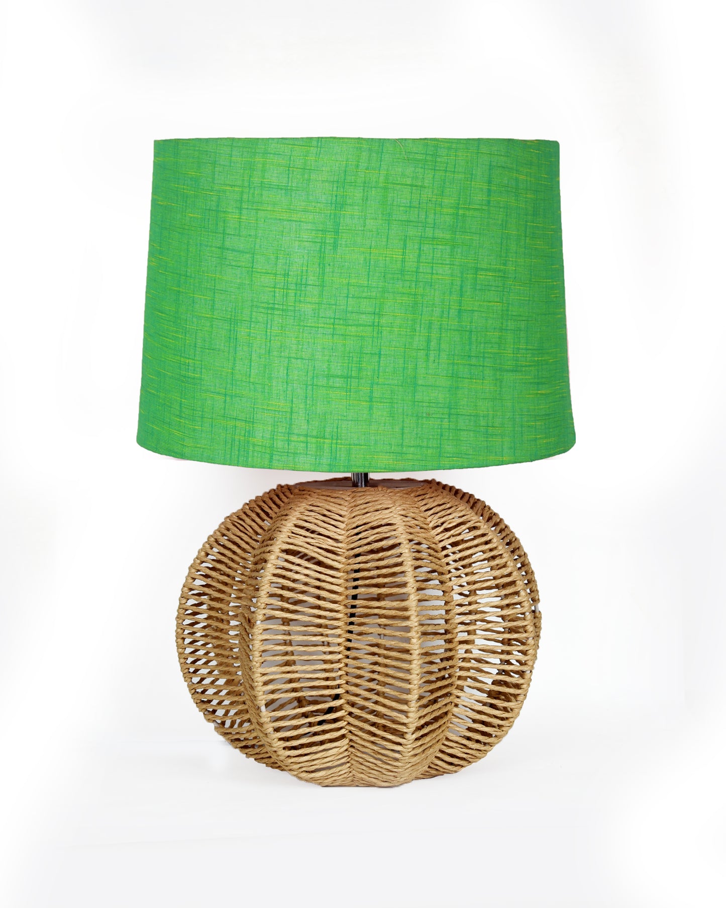 Seagrass Weave Table Lamp Coastal Cottage Bedside Desk Nightstand Lamp for Bedroom Living Room Office College Bookcase Natural Handmade Sphere, Bird Drum