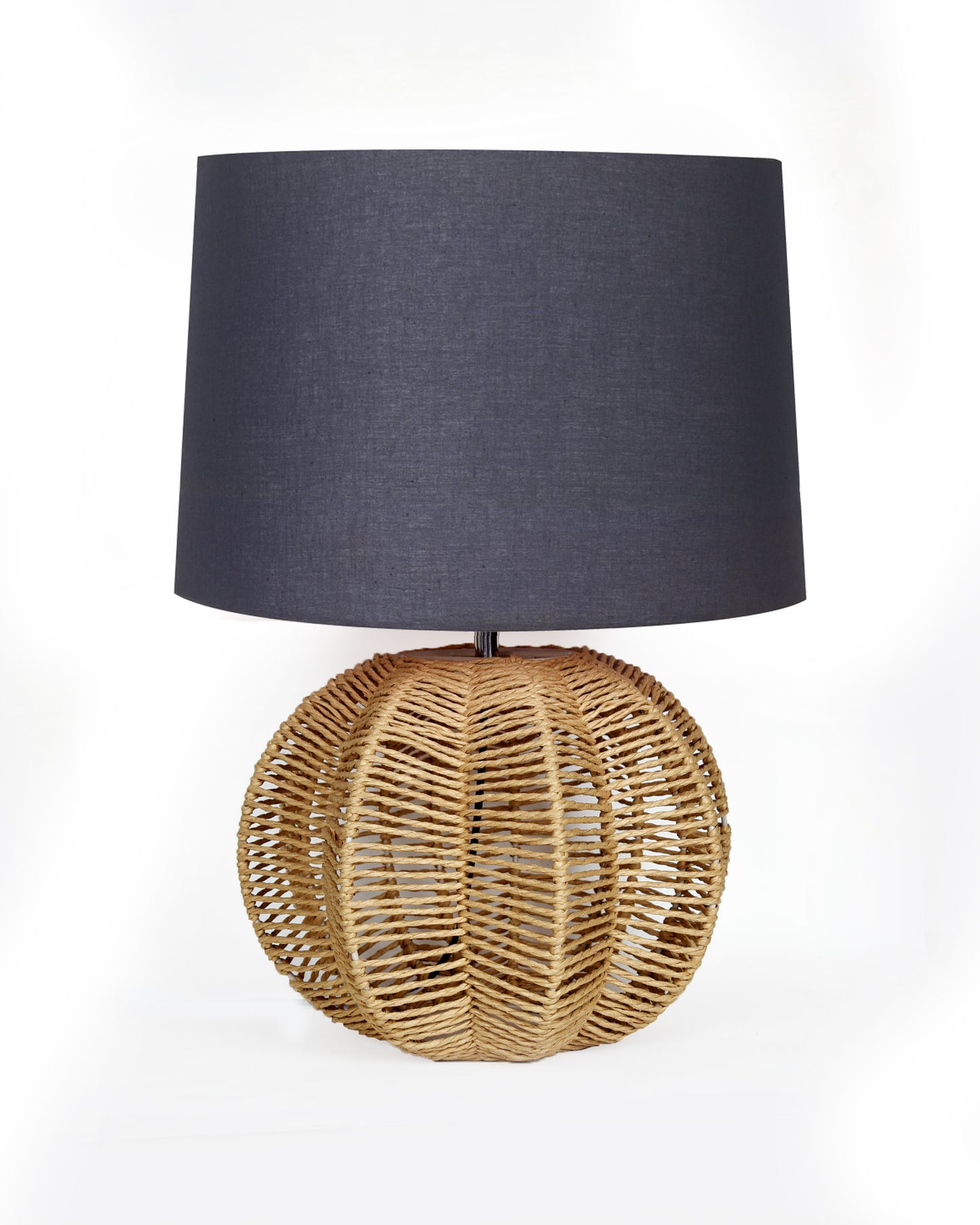 Seagrass Weave Table Lamp Coastal Cottage Bedside Desk Nightstand Lamp for Bedroom Living Room Office College Bookcase Natural Handmade Sphere, Bird Drum