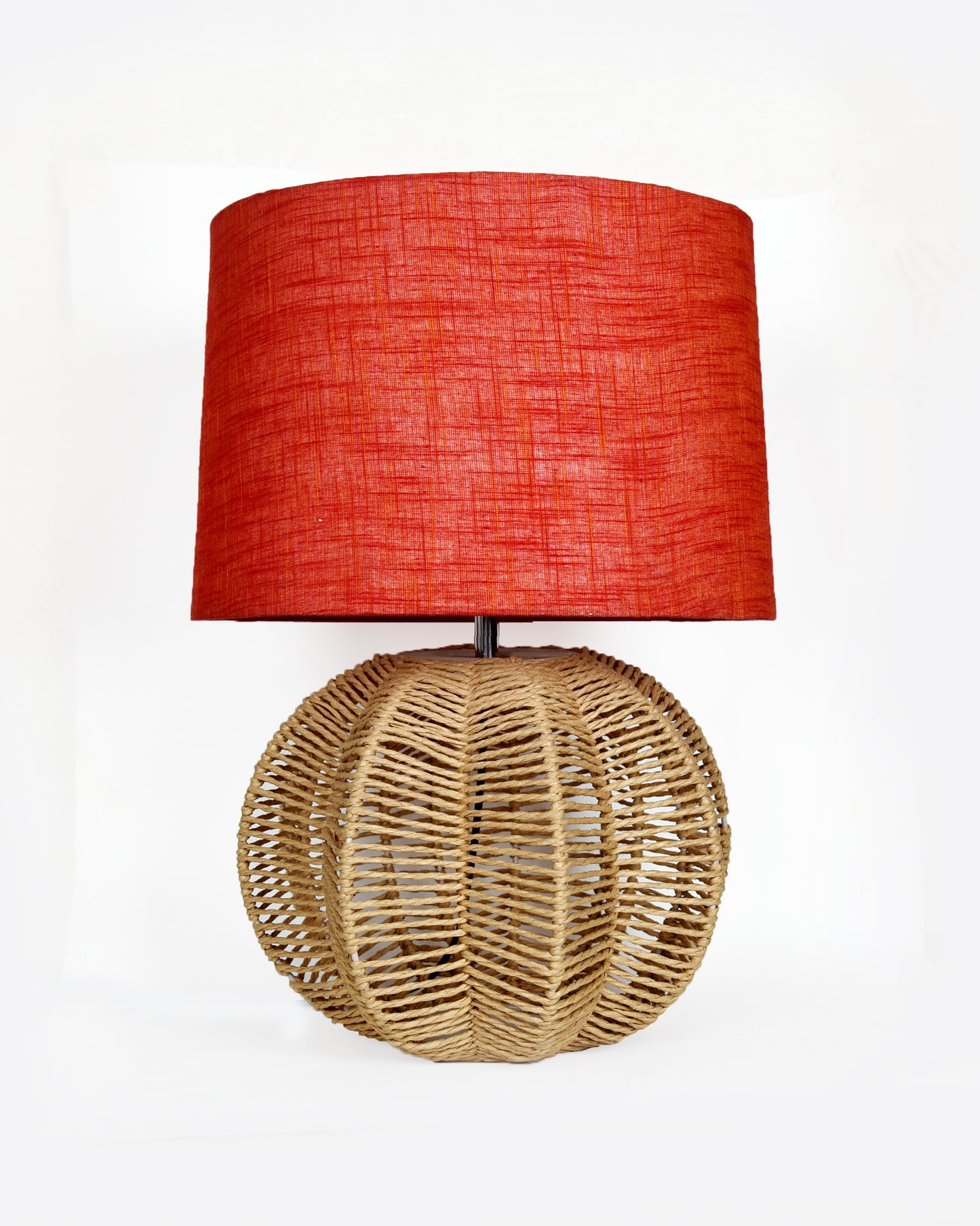 Seagrass Weave Table Lamp Coastal Cottage Bedside Desk Nightstand Lamp for Bedroom Living Room Office College Bookcase Natural Handmade Sphere, Bird Drum