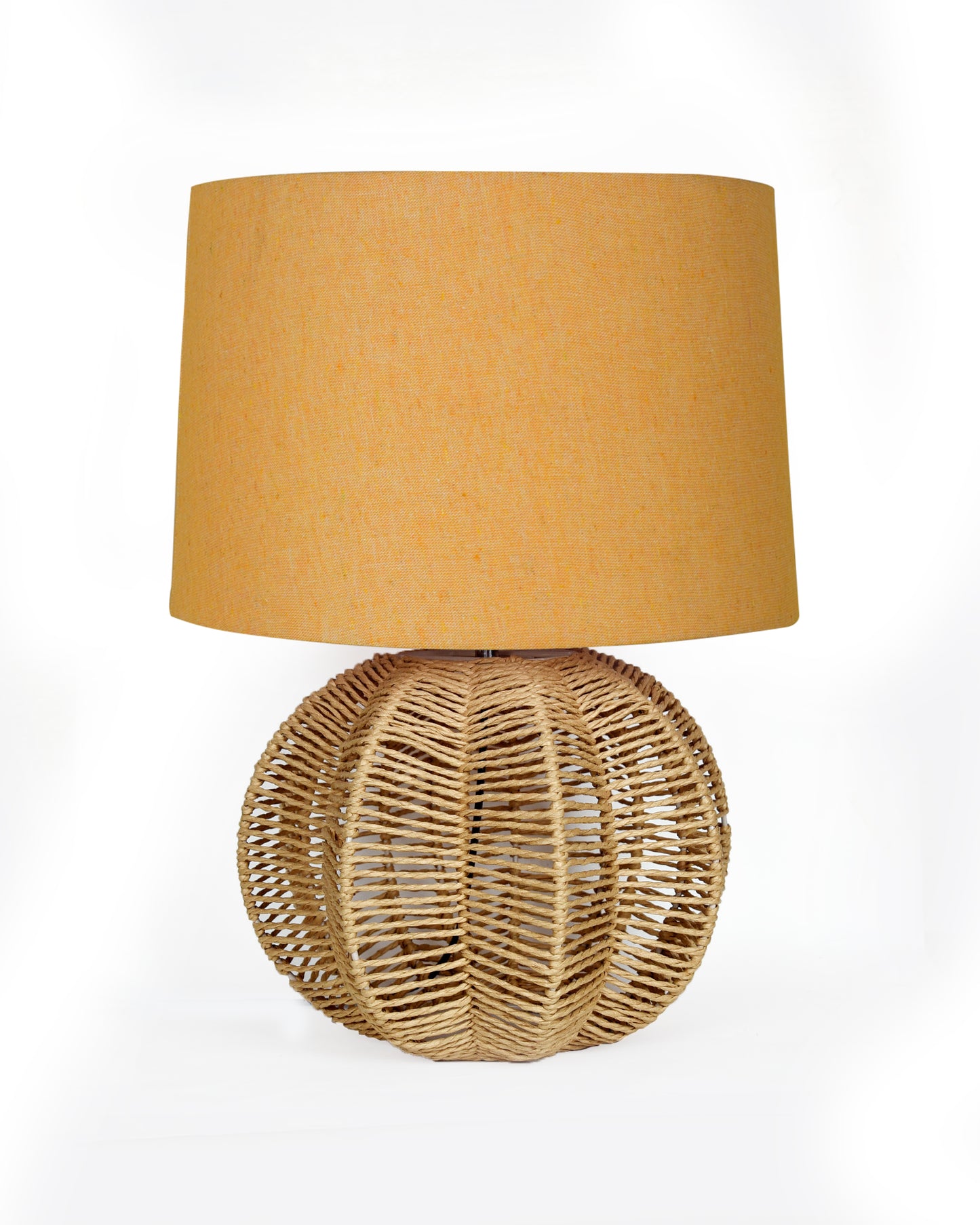 Seagrass Weave Table Lamp Coastal Cottage Bedside Desk Nightstand Lamp for Bedroom Living Room Office College Bookcase Natural Handmade Sphere, Bird Drum