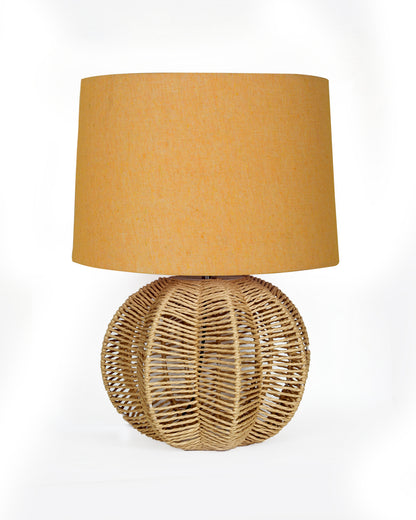 Seagrass Weave Table Lamp Coastal Cottage Bedside Desk Nightstand Lamp for Bedroom Living Room Office College Bookcase Natural Handmade Sphere, Bird Drum