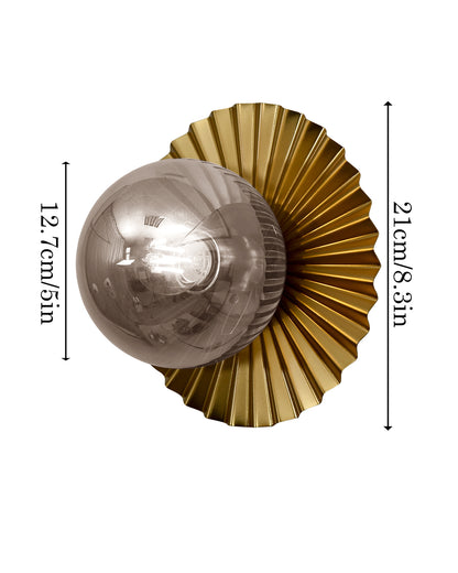 Homesake® Sunflower Wall Lamp with Glass Globe | Modern Gold Metal Wall Light with E27 Ring Holder | Decorative Wall Sconce for Bedroom, Living Room, Hallway & Home Decor