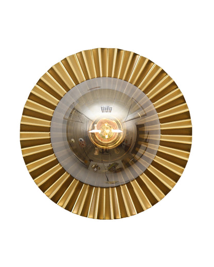 Homesake® Sunflower Wall Lamp with Glass Globe | Modern Gold Metal Wall Light with E27 Ring Holder | Decorative Wall Sconce for Bedroom, Living Room, Hallway & Home Decor