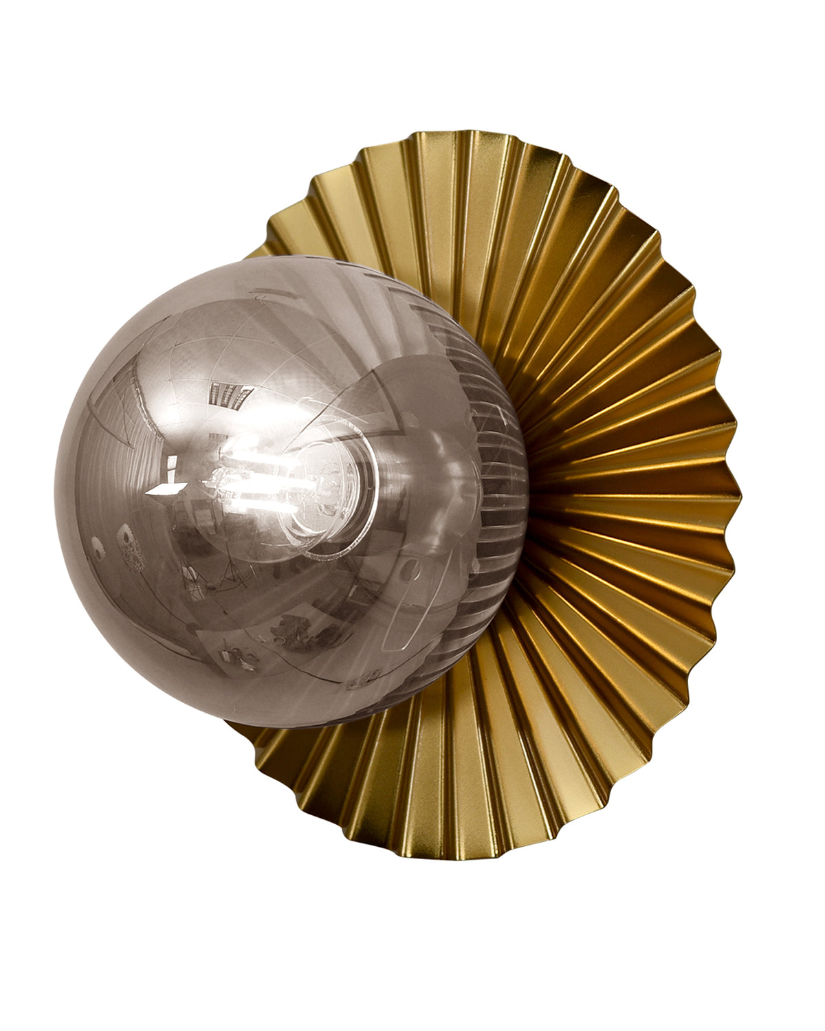 Homesake® Sunflower Wall Lamp with Glass Globe | Modern Gold Metal Wall Light with E27 Ring Holder | Decorative Wall Sconce for Bedroom, Living Room, Hallway & Home Decor