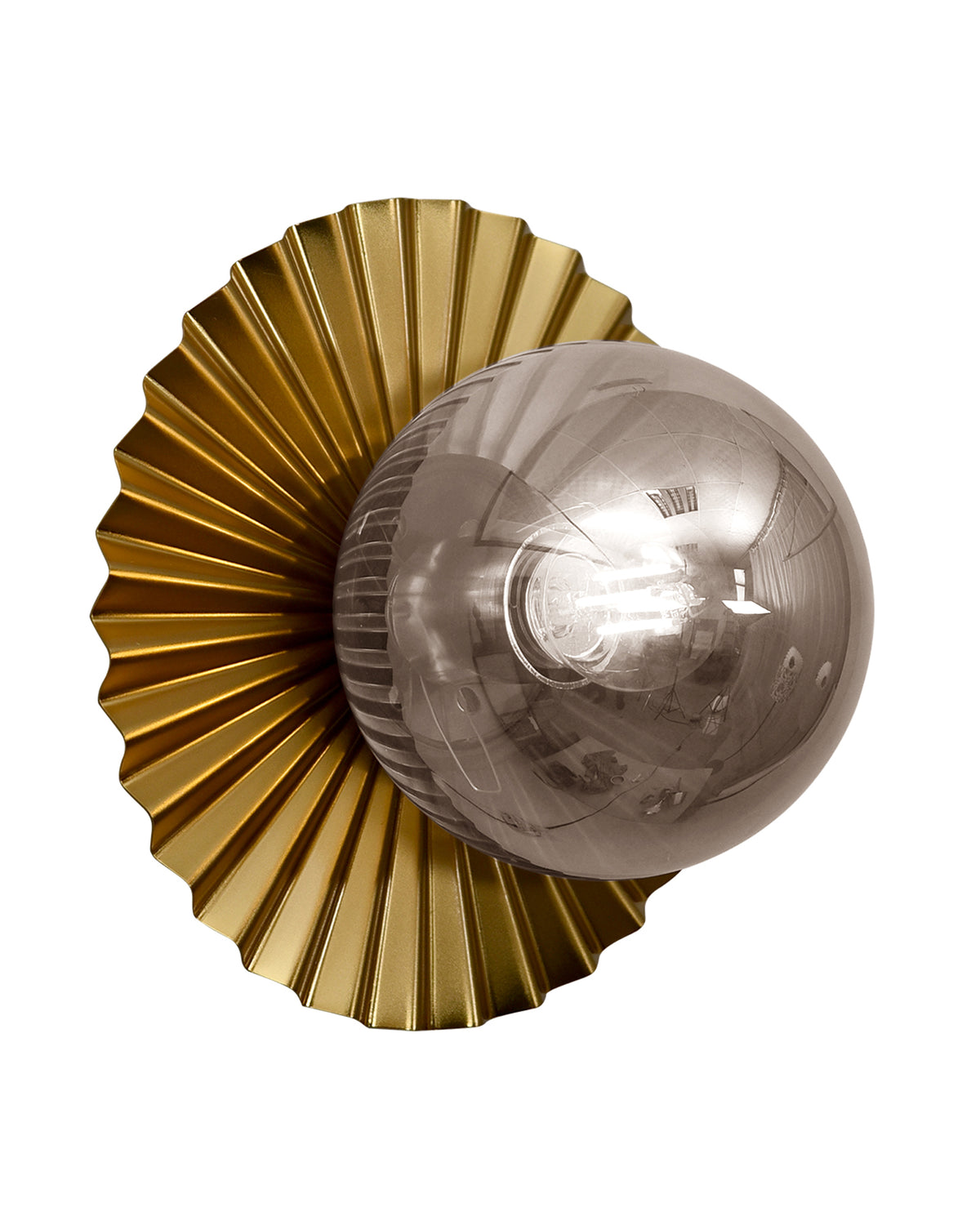 Homesake® Sunflower Wall Lamp with Glass Globe | Modern Gold Metal Wall Light with E27 Ring Holder | Decorative Wall Sconce for Bedroom, Living Room, Hallway & Home Decor
