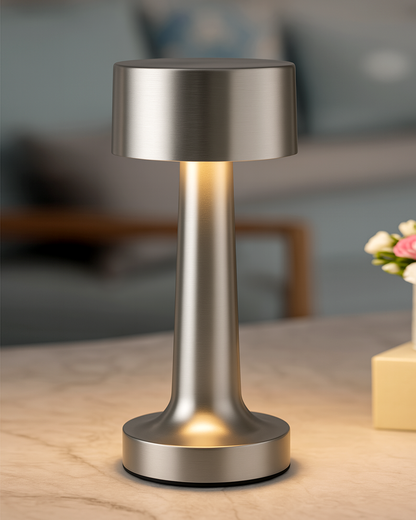 Table Lamp Portable Lamps for Bedroom, Night Lamp, Table Lamp for Bedroom & Living Room, Bedside Lamp, Dimming, 3 Colour Touch Control, Wireless Charging, Metal Dumbbell, Gold