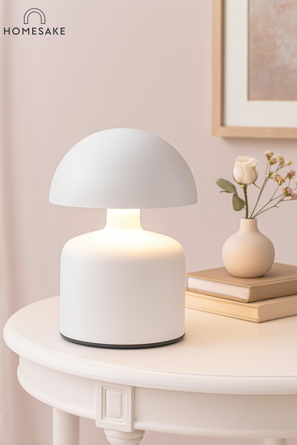 Table Lamp Portable Lamps for Bedroom, Night Lamp, Table Lamp for Bedroom & Living Room, Bedside Lamp, Dimming, 3 Colour Touch Control, Wireless Charging, Metal Mushroom, Gold