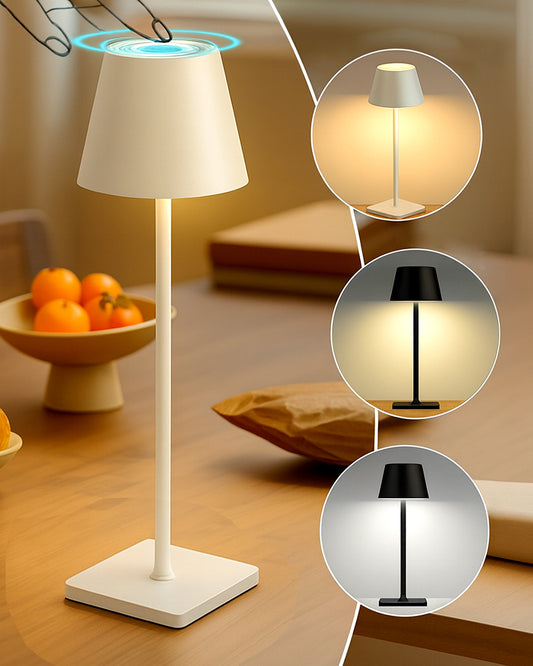 Rechargeable Table Lamps,Cordless Lamp Wireless Charging, Portable Indoor/Outdoor Table Lamp for Patio Restaurant Home Dinner Dining Kitchen,Waterproof & Wireless, Black Frustum