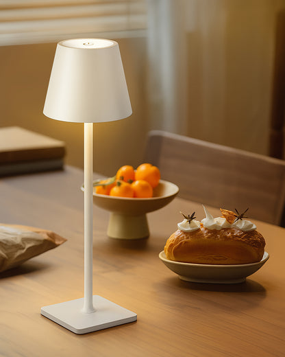 Rechargeable Table Lamps,Cordless Lamp Wireless Charging, Portable Indoor/Outdoor Table Lamp for Patio Restaurant Home Dinner Dining Kitchen,Waterproof & Wireless, Black Frustum