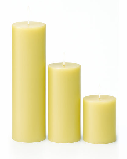 Pillar Candles Set of 3, Width 2" High 2" 4" 6" Large Paraffin Soy Wax Pillar Candles Aesthetic Modern Home Decor for Bathroom Living Room Diwali Gifts (Pink)