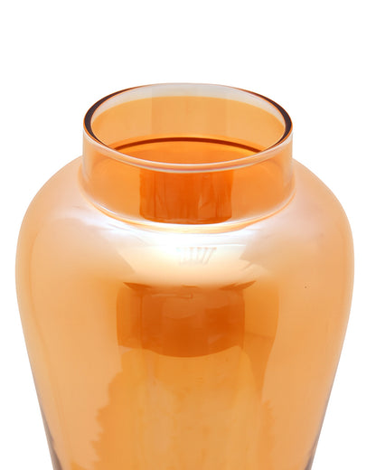 Pitcher Flower Vase for Flower Plants Glass Vase Pot for Living Room Home Decor Dining Table Decoration Water Plants Bedroom Hall Aesthetic House Warming Gift, Classic Urn, Amber Gold
