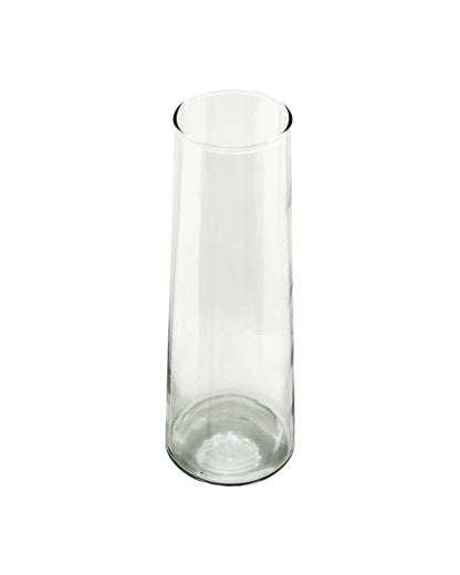 Glass Vase for Plants Flowers (Transparent, 29 cm X 8 cm) - Living Room Glass Vase Pot for Water Plants Home Décor Dining Table Decoration Bedroom Hall Aesthetic House Warming Gift, Stem Vase