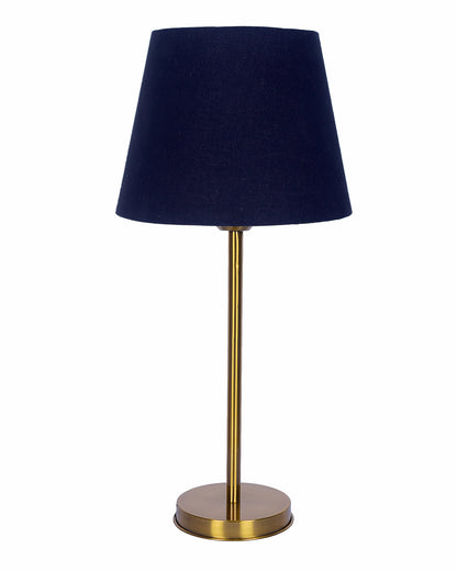 Gold Table Lamp for Living Room & Bedroom | Modern Metal Bedside Lamp | Elegant Nightstand Light for Home Décor | Stylish Study & Office Desk Lamp, Black Taper Drum