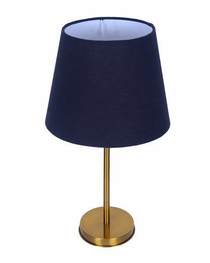 Gold Table Lamp for Living Room & Bedroom | Modern Metal Bedside Lamp | Elegant Nightstand Light for Home Décor | Stylish Study & Office Desk Lamp, Black Taper Drum