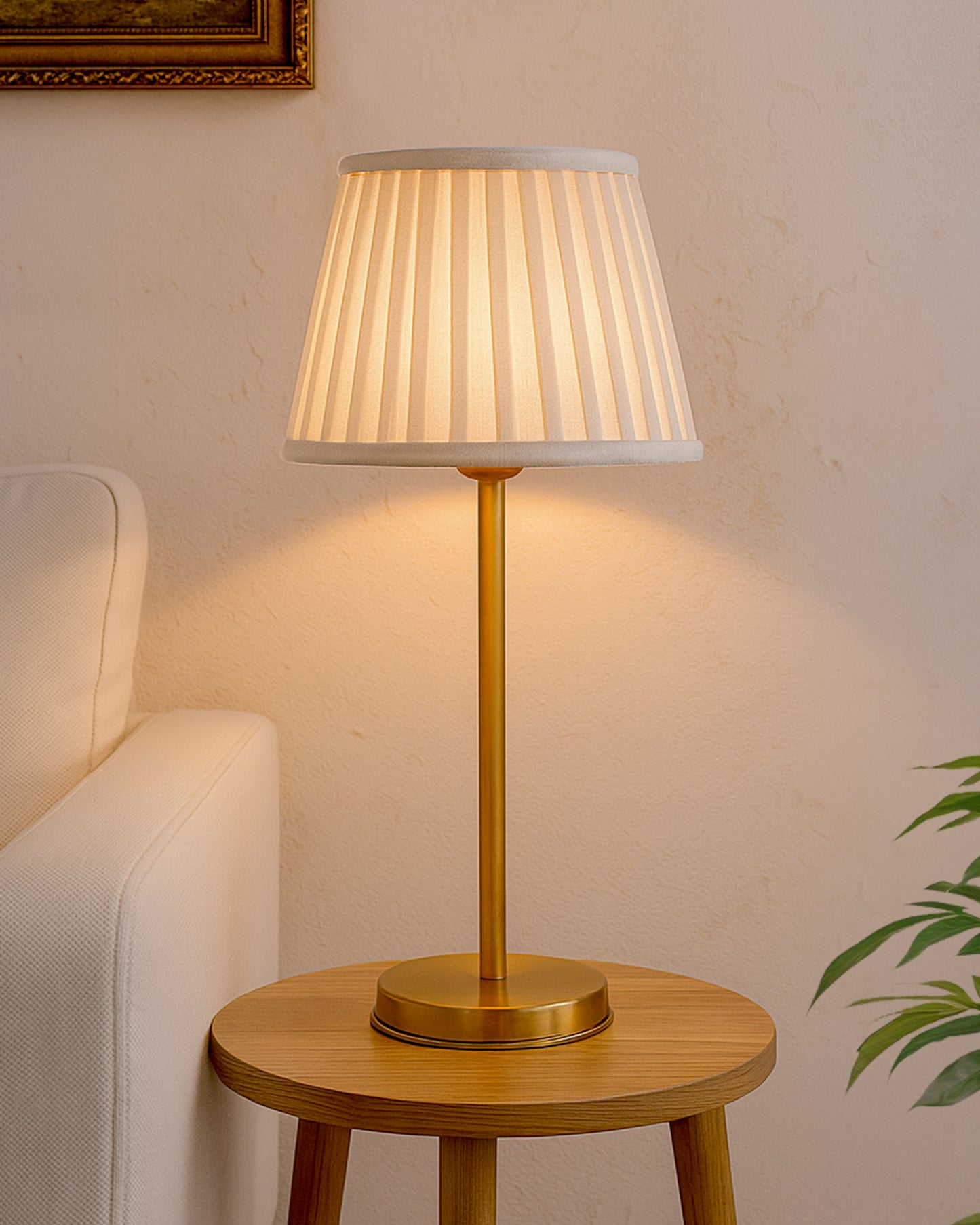 Gold Table Lamp for Living Room & Bedroom | Modern Metal Bedside Lamp | Elegant Nightstand Light for Home Décor | Stylish Study & Office Desk Lamp, Black Frill Drum