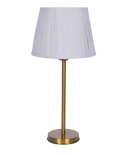 Gold Table Lamp for Living Room & Bedroom | Modern Metal Bedside Lamp | Elegant Nightstand Light for Home Décor | Stylish Study & Office Desk Lamp, Black Frill Drum