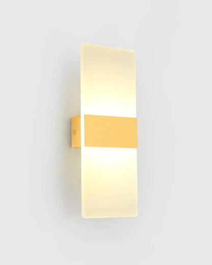 Modern LED Acrylic Wall Light for Living Room | Frosted Panel Sconce Vertical Panel Wall Mounted – Warm White, Indoor Decorative Lighting, Rectangle, Rose Gold