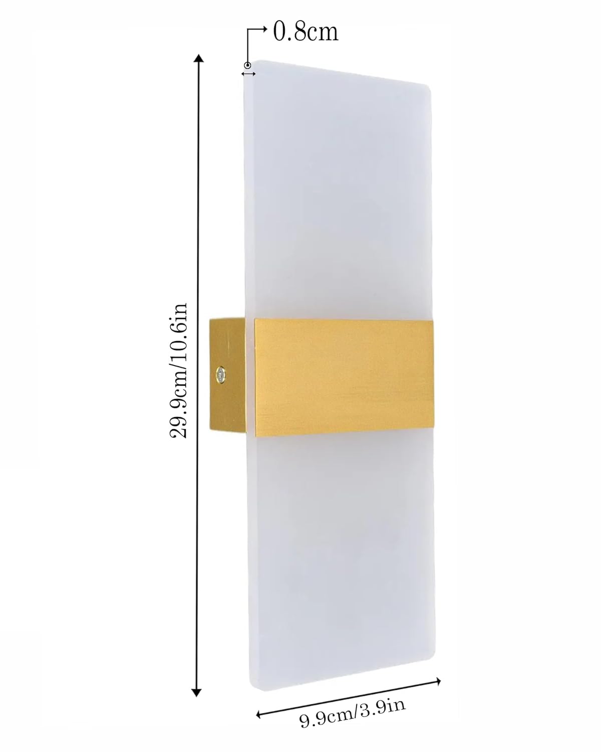 Modern LED Acrylic Wall Light for Living Room | Frosted Panel Sconce Vertical Panel Wall Mounted – Warm White, Indoor Decorative Lighting, Rectangle, Rose Gold