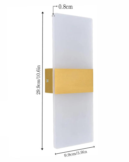 Modern LED Acrylic Wall Light for Living Room | Frosted Panel Sconce Vertical Panel Wall Mounted – Warm White, Indoor Decorative Lighting, Rectangle, Rose Gold