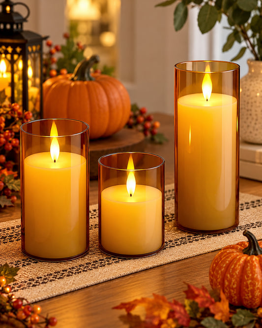 3 Pcs LED Tea Light Candles | Flameless, Smokeless, Unscented | for Home Decor, Diwali, Room Decoration Lights, Balcony & Festival & Gift