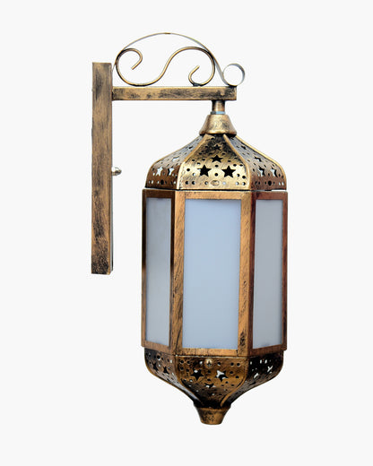 Turkish Moroccan Wall Sconce Lamp, Vintage Hand Carved Metal Wall Light with Acrylic Diffuser, 14Inch Height Wall Mounted Porch Light for Home,Villa, Kitchen, Restaurant