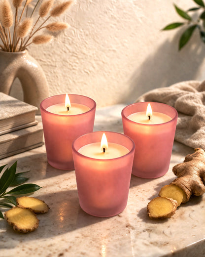 Premium Scented Candles in Glass, Small 2.5 Inch Wax Colored Votive Candles with Fragrance for Diwali Home Decor Light Wedding Party Favors Table Centerpiece, 11 Hours Burning, Vanilla