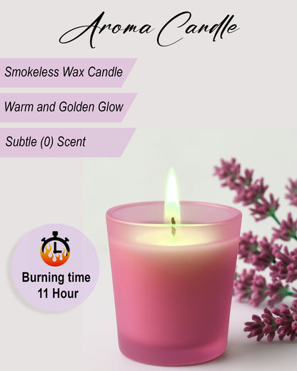 Premium Scented Candles in Glass, Small 2.5 Inch Wax Colored Votive Candles with Fragrance for Diwali Home Decor Light Wedding Party Favors Table Centerpiece, 11 Hours Burning, Vanilla