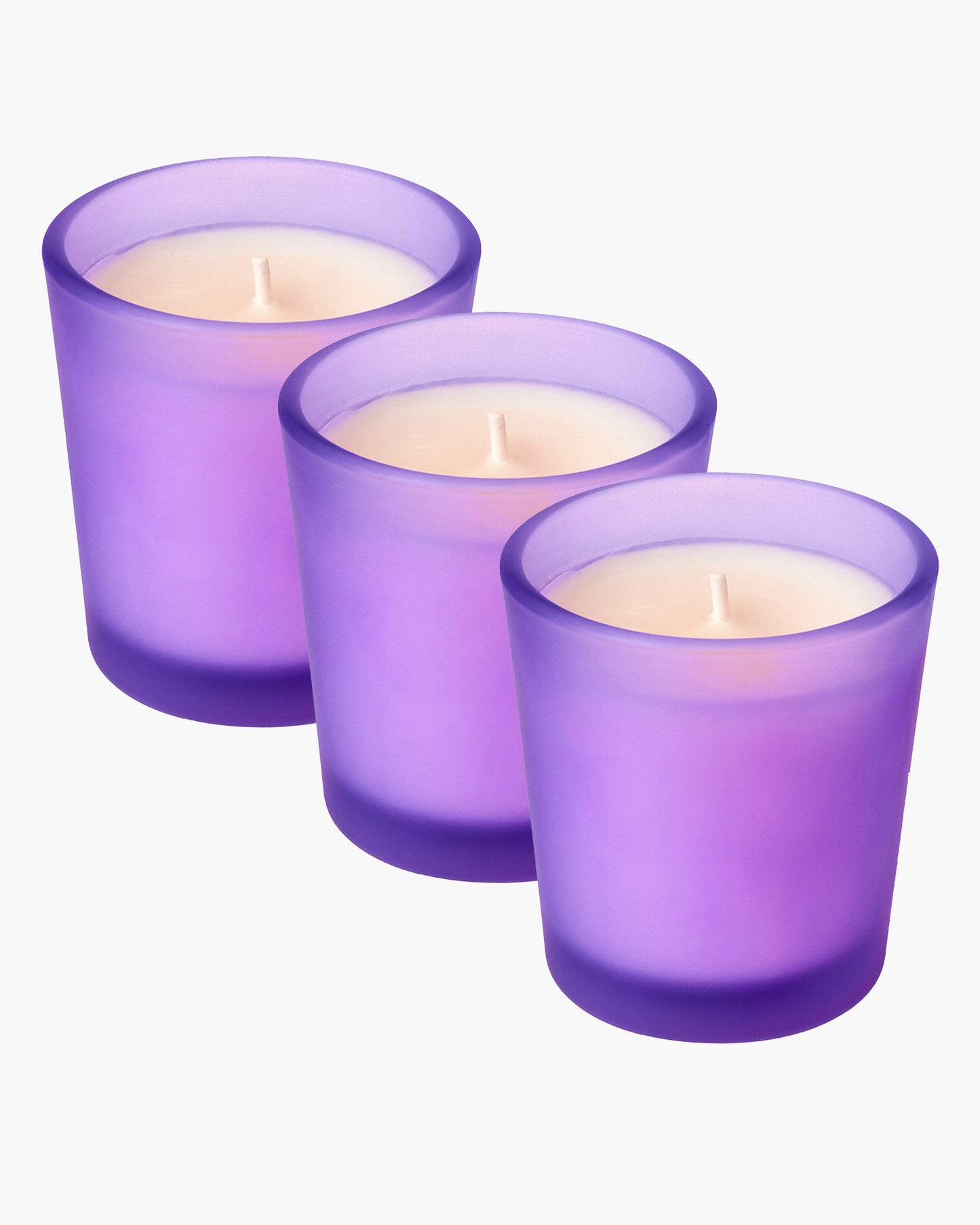 Premium Scented Candles in Glass, Small 2.5 Inch Wax Colored Votive Candles with Fragrance for Diwali Home Decor Light Wedding Party Favors Table Centerpiece, 11 Hours Burning, Vanilla