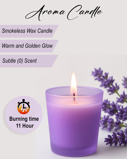 Premium Scented Candles in Glass, Small 2.5 Inch Wax Colored Votive Candles with Fragrance for Diwali Home Decor Light Wedding Party Favors Table Centerpiece, 11 Hours Burning, Vanilla